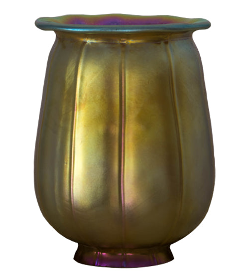 Meyda Lighting Revival 4" Favrile Gold Iridescent Squash Shade Glass