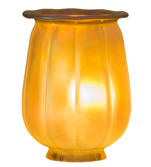 Meyda Lighting Revival 4" Favrile Gold Iridescent Squash Shade Glass