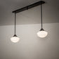 Meyda Lighting Revival 43" 2-Light Craftsman Brown Schoolhouse Pendant Light With White Opal Shade Glass