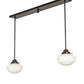 Meyda Lighting Revival 43" 2-Light Craftsman Brown Schoolhouse Pendant Light With White Opal Shade Glass