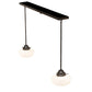 Meyda Lighting Revival 43" 2-Light Craftsman Brown Schoolhouse Pendant Light With White Opal Shade Glass