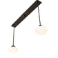 Meyda Lighting Revival 43" 2-Light Craftsman Brown Schoolhouse Pendant Light With White Opal Shade Glass