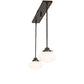 Meyda Lighting Revival 43" 2-Light Craftsman Brown Schoolhouse Pendant Light With White Opal Shade Glass
