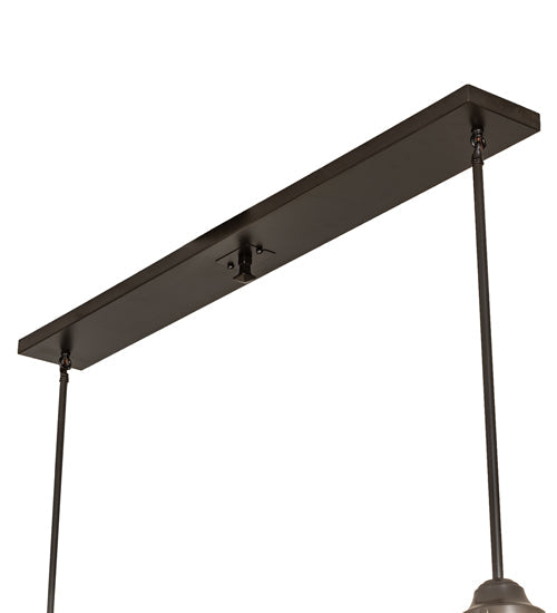 Meyda Lighting Revival 43" 2-Light Craftsman Brown Schoolhouse Pendant Light With White Opal Shade Glass
