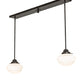 Meyda Lighting Revival 43" 2-Light Craftsman Brown Schoolhouse Pendant Light With White Opal Shade Glass