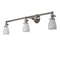 Meyda Lighting Revival 43" 3-Light Brushed Nickel Goblet Vanity Light With White Opal Shade Glass