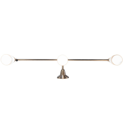 Meyda Lighting Revival 43" 3-Light Brushed Nickel Goblet Vanity Light With White Opal Shade Glass