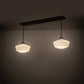 Meyda Lighting Revival 47" 2-Light Brushed Nickel Island Pendant Light With Solid White Shade Glass