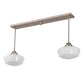 Meyda Lighting Revival 47" 2-Light Brushed Nickel Island Pendant Light With Solid White Shade Glass