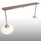 Meyda Lighting Revival 47" 2-Light Brushed Nickel Island Pendant Light With Solid White Shade Glass