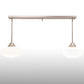 Meyda Lighting Revival 47" 2-Light Brushed Nickel Island Pendant Light With Solid White Shade Glass