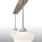 Meyda Lighting Revival 47" 2-Light Brushed Nickel Island Pendant Light With Solid White Shade Glass
