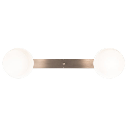 Meyda Lighting Revival 47" 2-Light Brushed Nickel Island Pendant Light With Solid White Shade Glass