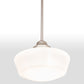 Meyda Lighting Revival 47" 2-Light Brushed Nickel Island Pendant Light With Solid White Shade Glass