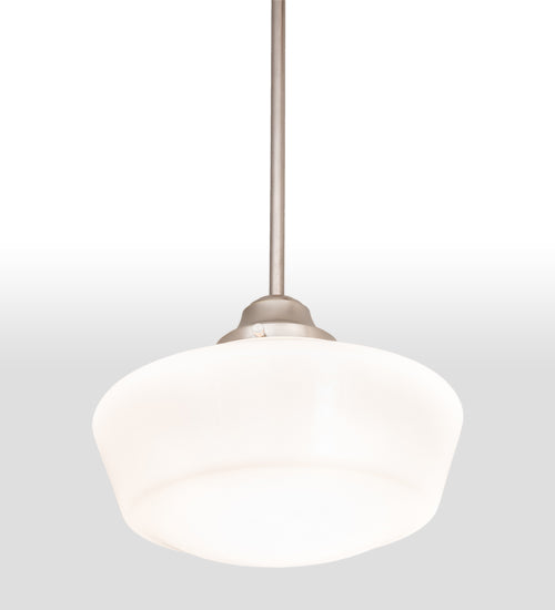 Meyda Lighting Revival 47" 2-Light Brushed Nickel Island Pendant Light With Solid White Shade Glass
