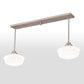 Meyda Lighting Revival 47" 2-Light Brushed Nickel Island Pendant Light With Solid White Shade Glass