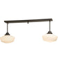 Meyda Lighting Revival 48" 2-Light Craftsman Brown Schoolhouse Island Pendant Light With White Opal Shade Glass