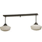 Meyda Lighting Revival 48" 2-Light Craftsman Brown Schoolhouse Island Pendant Light With White Opal Shade Glass