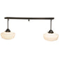 Meyda Lighting Revival 48" 2-Light Craftsman Brown Schoolhouse Island Pendant Light With White Opal Shade Glass
