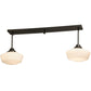 Meyda Lighting Revival 48" 2-Light Craftsman Brown Schoolhouse Island Pendant Light With White Opal Shade Glass