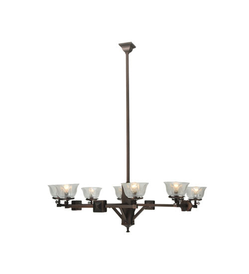 Meyda Lighting Revival 48" 8-Light Mahogany Bronze Summer Wheat Chandelier With Clear Shade Glass
