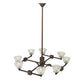 Meyda Lighting Revival 48" 8-Light Mahogany Bronze Summer Wheat Chandelier With Clear Shade Glass