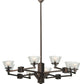 Meyda Lighting Revival 48" 8-Light Mahogany Bronze Summer Wheat Chandelier With Clear Shade Glass