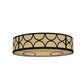 Meyda Lighting Revival 48" 8-Light Oil Rubbed Bronze Deco Cilindro Flush Mount Light With Beige Sahara Taupe Idalight Shade Glass