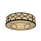 Meyda Lighting Revival 48" 8-Light Oil Rubbed Bronze Deco Cilindro Flush Mount Light With Beige Sahara Taupe Idalight Shade Glass