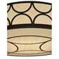 Meyda Lighting Revival 48" 8-Light Oil Rubbed Bronze Deco Cilindro Flush Mount Light With Beige Sahara Taupe Idalight Shade Glass