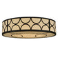Meyda Lighting Revival 48" 8-Light Oil Rubbed Bronze Deco Cilindro Flush Mount Light With Beige Sahara Taupe Idalight Shade Glass