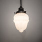 Meyda Lighting Revival 5" 1-Light Craftsman Brown Schoolhouse Colonnade Mini Pendant Light With White Cast Opal Shade Glass