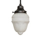 Meyda Lighting Revival 5" 1-Light Craftsman Brown Schoolhouse Colonnade Mini Pendant Light With White Cast Opal Shade Glass