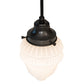 Meyda Lighting Revival 5" 1-Light Craftsman Brown Schoolhouse Colonnade Mini Pendant Light With White Cast Opal Shade Glass
