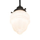 Meyda Lighting Revival 5" 1-Light Craftsman Brown Schoolhouse Colonnade Mini Pendant Light With White Cast Opal Shade Glass