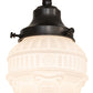 Meyda Lighting Revival 5" 1-Light Craftsman Brown Schoolhouse Colonnade Mini Pendant Light With White Cast Opal Shade Glass