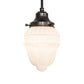 Meyda Lighting Revival 5" 1-Light Craftsman Brown Schoolhouse Colonnade Mini Pendant Light With White Cast Opal Shade Glass