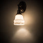 Meyda Lighting Revival 5" Antique Nickel Garland Wall Sconce With White Shade Glass