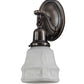 Meyda Lighting Revival 5" Antique Nickel Garland Wall Sconce With White Shade Glass