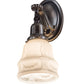 Meyda Lighting Revival 5" Antique Nickel Garland Wall Sconce With White Shade Glass