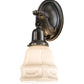 Meyda Lighting Revival 5" Antique Nickel Garland Wall Sconce With White Shade Glass