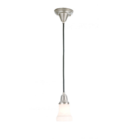 Meyda Lighting Revival 5" Brushed Nickel Saratoga Laurel Mini Pendant Light With White Opal Shade Glass