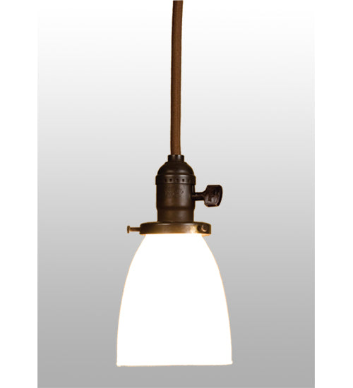 Meyda Lighting Revival 5" Craftsman Brown Chelsea Goblet Mini Pendant Light With White Shade Glass