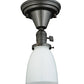 Meyda Lighting Revival 5" Craftsman Brown Chelsea Paddle Socket Flush Mount Light With White Opal Shade Glass
