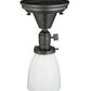Meyda Lighting Revival 5" Craftsman Brown Chelsea Paddle Socket Flush Mount Light With White Opal Shade Glass