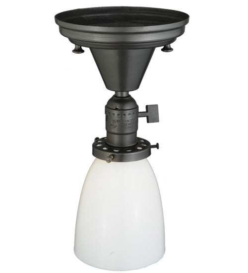 Meyda Lighting Revival 5" Craftsman Brown Chelsea Paddle Socket Flush Mount Light With White Opal Shade Glass