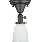 Meyda Lighting Revival 5" Craftsman Brown Chelsea Paddle Socket Flush Mount Light With White Opal Shade Glass