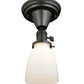 Meyda Lighting Revival 5" Craftsman Brown Chelsea Paddle Socket Flush Mount Light With White Opal Shade Glass