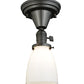 Meyda Lighting Revival 5" Craftsman Brown Chelsea Paddle Socket Flush Mount Light With White Opal Shade Glass