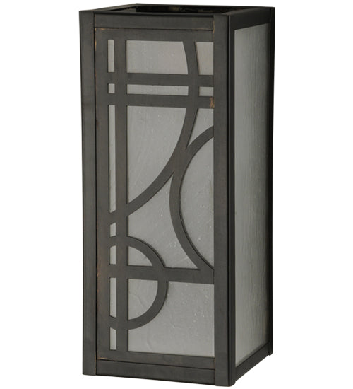 Meyda Lighting Revival 5" Craftsman Brown Deco Wall Sconce With Frosted Seeded Shade Glass